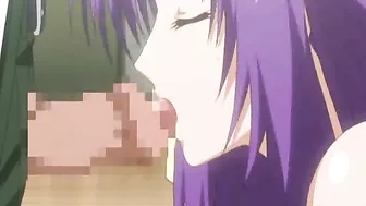 Busty Japanese Hentai Masturbates while Watching her Friend get Fucked