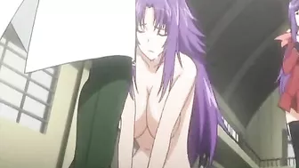 Busty Japanese Hentai Masturbates while Watching her Friend get Fucked