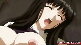 Busty hentai coed licked and wetpussy fucked, anime