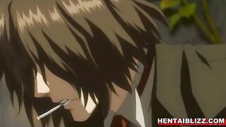 Busty hentai coed licked and wetpussy fucked, anime