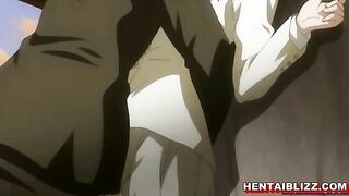 Busty hentai coed licked and wetpussy fucked, anime