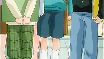 Gagging Hentai Bondage Video with Dildos, Gangbang in Anime