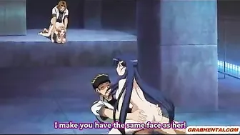 Bandit Gangbang of Rope-Bound Hentai Guy's Girl Friends