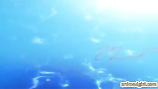 Shemale hentai bigboobs footjob and hard fucked in the swimming pool