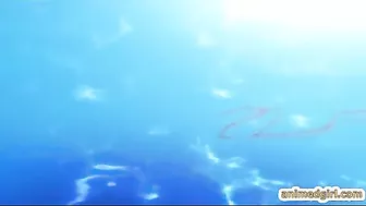 Shemale hentai bigboobs footjob and hard fucked in the swimming pool