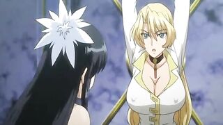 Chained Hentai Threesome Gets Squeezed Huge Boobs