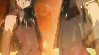 Chained Hentai Threesome Gets Squeezed Huge Boobs