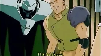 Chained hentai with blindfold fucked by ghetto bandits, roped and tied