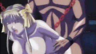 Chained hentai bigboobs group assfucked by bandits, anime