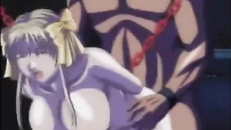 Chained hentai bigboobs group assfucked by bandits, anime