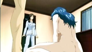 Mom hentai sucks cock and swallows cum, anime