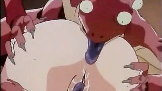 Hentai schoolgirl gangbanged by monstrous frogs in this steamy anime