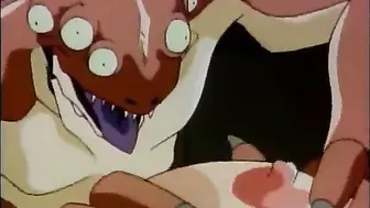 Hentai schoolgirl gangbanged by monstrous frogs in this steamy anime