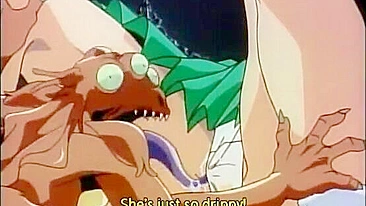 Hentai schoolgirl gangbanged by monstrous frogs in this steamy anime