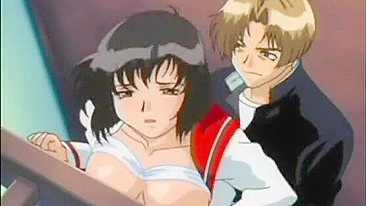 Cute hentai schoolgirl dildoed pussy and assfucked, anime