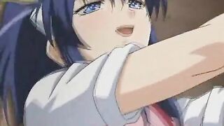 Bigtits hentai coed sucking cock and wetpussy fucking and creampie, Anime, Bigtits