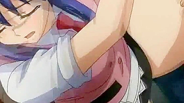Bigtits hentai coed sucking cock and wetpussy fucking and creampie, Anime, Bigtits