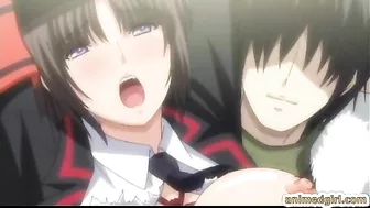 Tied hentai coed with bigboobs assfucked in the train, anime