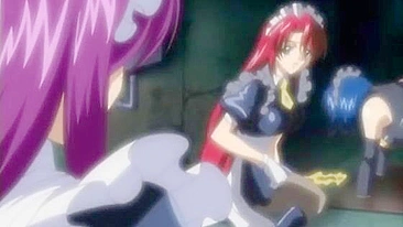 Bondage Muzzled Maid Fucks and Sucks in Hentai Anime