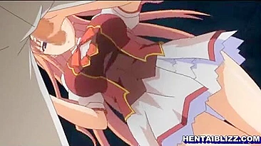 Cute hentai schoolgirl sucking bigcock and wetpussy fucking, anime