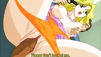 Busty hentai gets squeezed her big tits, anime