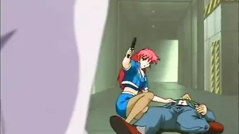 Busty hentai gets squeezed her big tits, anime