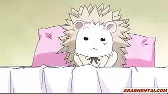 Busty hentai maid tittyfucking and cumshoting in anime, featuring big boobs