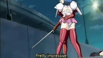 Busty hentai caught and fucked by bat monster tentacles in anime