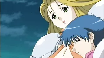 Busty hentai caught and fucked by bat monster tentacles in anime