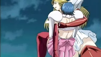 Busty hentai caught and fucked by bat monster tentacles in anime