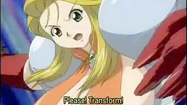 Busty hentai caught and fucked by bat monster tentacles in anime