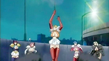 Busty hentai caught and fucked by bat monster tentacles in anime