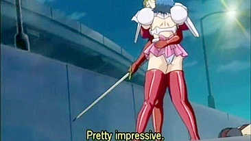 Busty hentai caught and fucked by bat monster tentacles in anime