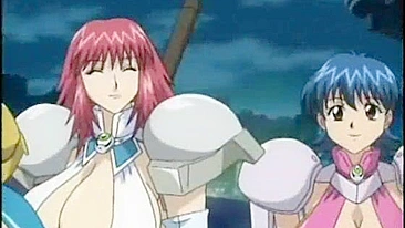 Busty hentai caught and fucked by bat monster tentacles in anime