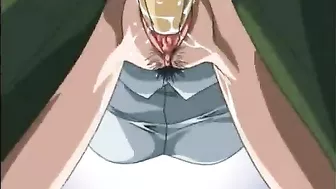 Roped hentai girls with muzzle group fucking in the office, anime