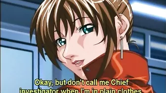 Roped hentai girls with muzzle group fucking in the office, anime