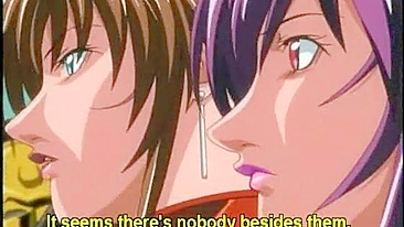 Roped hentai girls with muzzle group fucking in the office, anime