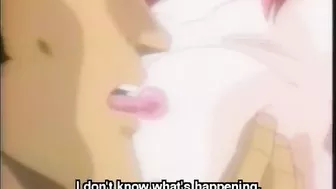 Tied hentai gets dildoed her pink pussy in the car, Anime, Pink