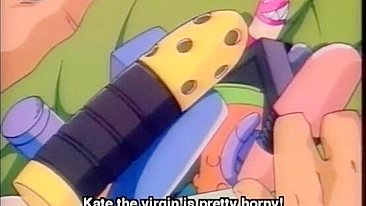 Tied hentai gets dildoed her pink pussy in the car, Anime, Pink