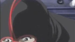 Chained hentai bigtits with muzzle gangbanged and facial cumshot, anime