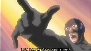 Chained hentai bigtits with muzzle gangbanged and facial cumshot, anime