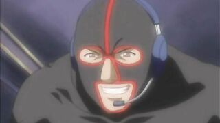 Chained hentai bigtits with muzzle gangbanged and facial cumshot, anime