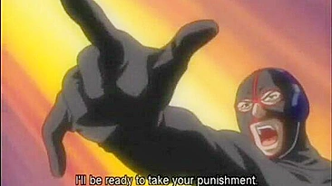 Chained hentai bigtits with muzzle gangbanged and facial cumshot, anime