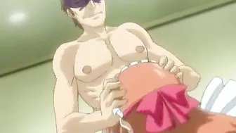 Bandit's Delight - Busty Japanese Maid gangbanged in Hentai Porn