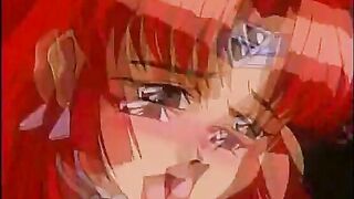 Redhead hentai cutie hard wetpussy poked by monster, anime