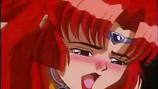 Redhead hentai cutie hard wetpussy poked by monster, anime