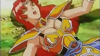 Redhead hentai cutie hard wetpussy poked by monster, anime