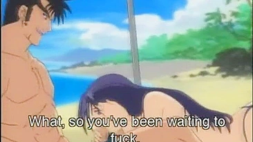 Cute hentai hottie rides stiff cock in anime