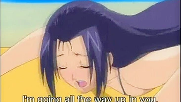 Cute hentai hottie rides stiff cock in anime