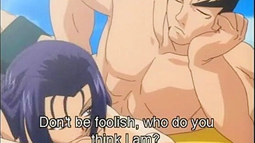 Cute hentai hottie rides stiff cock in anime